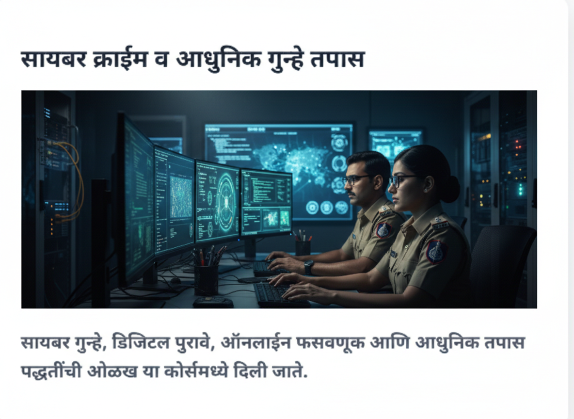 सायबर क्राईम व आधुनिक गुन्हे तपास
